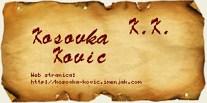 Kosovka Ković vizit kartica